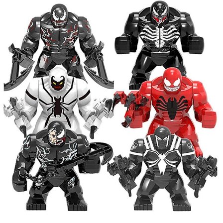 6 stk. Venom Store Minifigurer Byggeklodser Legetøj Sæt Actionfigurer