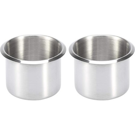 2 stk. Universal kopholder i rustfrit stål, sølvfarvet, til