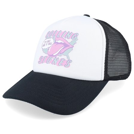 The Rolling Stones - "Its Only Rock & Roll Black/White Foam Trucker " Trucker Black Cap - @ Hatstore