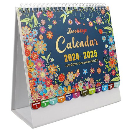 Skrivebords Kalender Bord 2024-2025 Bordkalender Skrivebords Kalender Spiralbundet Kalender Dekorasjon