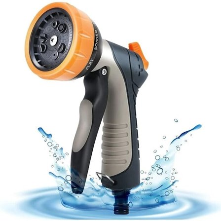 Puutarhan letkun suihkupistooli - 9 säädettävää kuviota vesiletkun suihkupistooli suutin Raskaankaluston letkupään pistooli autonpesuun, puutarhan 