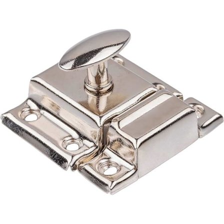 Liten Stemplet Nikkelbelagt Skapdørlås - 1 7/8 1 7/8 - Fjærbelastet TVW