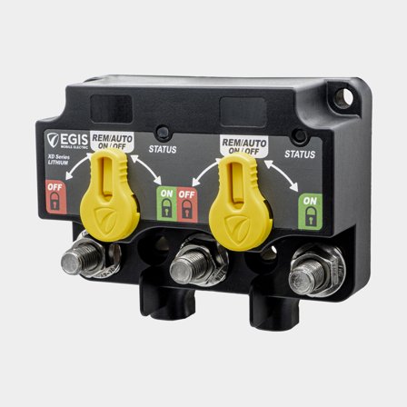 Egis Mobile Electric XD ACR/huv.brytare Litium 500A batteriseparator och fjärrstyrd huvudströmbrytare i svart plast