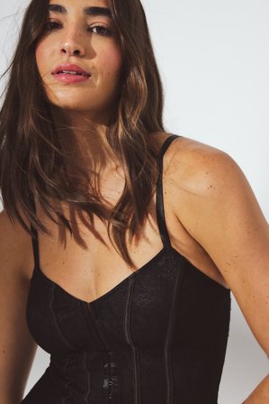 NA-KD Body corset en dentelle - Body - Noir - L