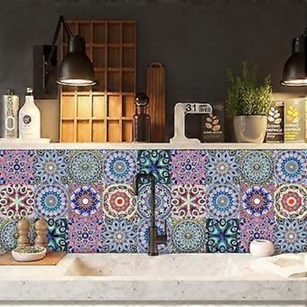 20 ark (15 x 15 cm) Mandala Väggdekaler - PVC - Vattentät stil 6