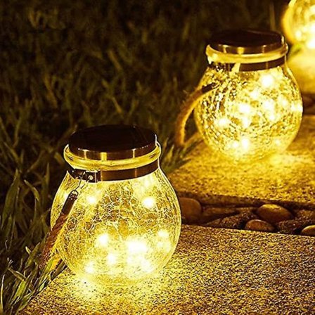 2 stk. vandtætte solglaslygter til udendørs, have, jul, hjem, soveværelse