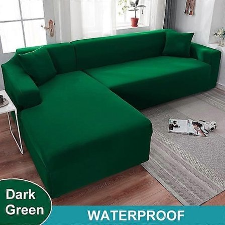 Vattentätt Sofföverdrag 1/2/3/4-sits Sofföverdrag för Vardagsrum Elastiskt Enfärgat L-format Hörnsofföverdrag för Soffa Fåtölj-Xin