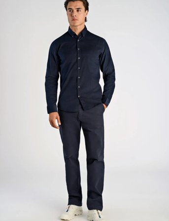 Lindbergh Fine Corduroy Shirt L/S - Navy - S