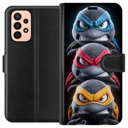 Kompatibelt Plånboksfodral till Samsung Galaxy A23 Teenage Mutant Ninja Turtles Porträtt i Realistisk 3D-stil