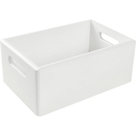 Förvaringslåda - Creative Deco - 30x20x13cm - Naturträ - Vit - Handtag