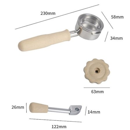 Welhome 330 Espresso Kaffemaskin Håndtak i Rustfritt Stål