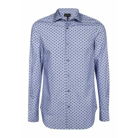 Emporio Armani, Shirts Blauw, Heren, Maat:L