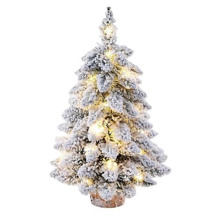 Xmas Esivalaistu Pöytäjoulukuusi LED-valoilla ja puupohjalla pöydälle, työpöydälle, kotiin, jouluun