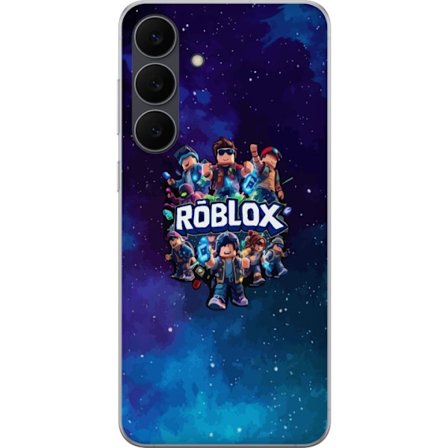 Kompatibelt Mobilskal till Samsung Samsung Galaxy S25 FE Roblox spelutformning med avatarer på galaxbakgrund i blå och lila toner, populär Roblox-s