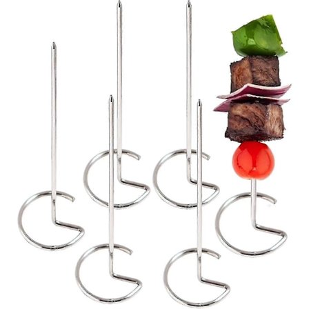 6 stk. Spidde til Airfryer, Kebabspidde til Airfryer, Airfryer Kebabspidde og Stativ, 10x30mm - dig