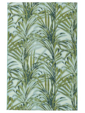 Lavable Tapis D’intérieur/Extérieur Areca Vert/Bleu Clair Petit Oeko-Tex