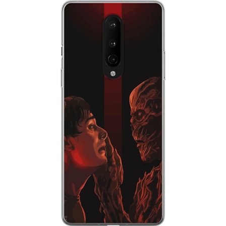 Yhteensopiva Puhelinkuori OnePlus OnePlus 8 Pimeä fantasian kuva, jossa korostuu ihmisen ja hirviön kohtaaminen vahvalla draamalla ja psykologisella