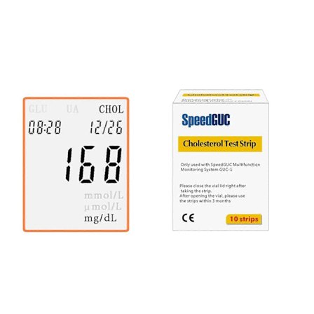 Kolesterol Test Strips & Urinsyre Test Strips & Blodsukker Test Strips til 3 i 1 Multi-Funktions Diabetes Gigt Apparat & Lancetter