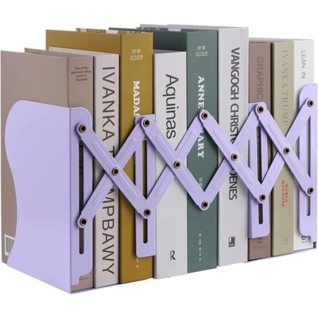 Uttrekkbare bokstøtter i metall, (lilla)