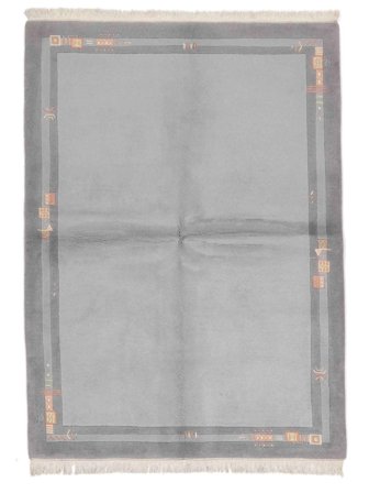 Håndknyttet Nepal Original 172X244 Uldtæppe Grå/Mørkegrå