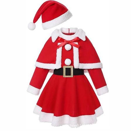 Jultomtekostym för barn Grön Monster Juldräkt Girl 120cm