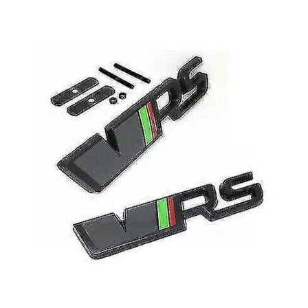 Svart vrs 3d frontgrill och baklucke emblem badge kit för skoda fabia octavia
