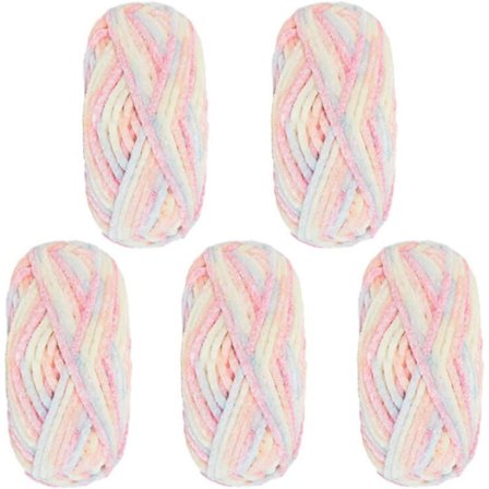 5-pack Supermjukt Chenille sammetsgarn Stickningsull Tjockt Varmt Virkgarn för konststickning Docka Gör-det-själv-väska Tröja hantverk spray d...