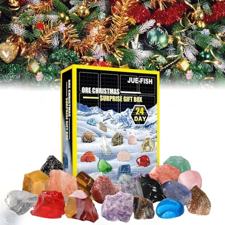 NATIONAL GEOGRAPHIC Ædelstens Julekalender - 2025 Julekalender til Børn med 24 Ædelstene til at Åbne Hver Dag, Kalender med Mini Ædelstensgraver