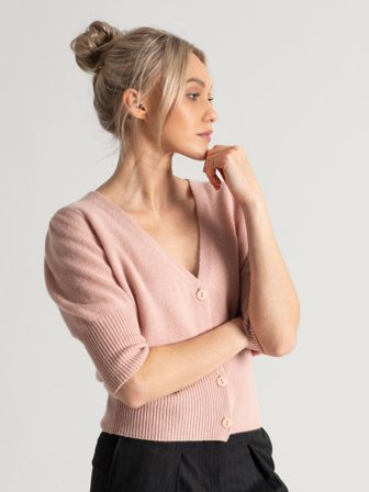 Kashmina - Kashmircardigan "Grace" - rose glow - Size L