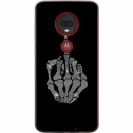 Motorola Moto G7 Plus Genomskinligt Skal Fuck You Bling