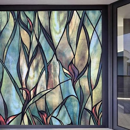 Europæisk frostet vinduespapir, amerikansk retro farvet glas klistermærke