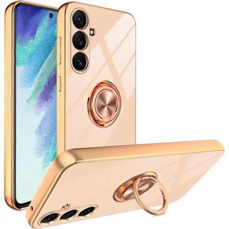 Samsung S24 FE Elegant & Stöttåligt Skal med Ringhållare Flawless - Roseguld