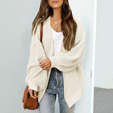 Kvinnor Enfärgad Jacka Lanternärmar Ytterkläder