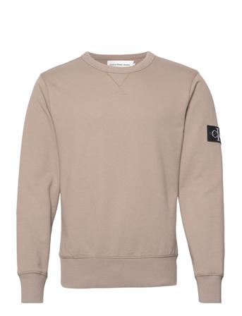 Monogram Sleeve Badge Cn Sweat-shirt Genser Beige Calvin Klein Jeans
