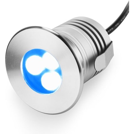 LED-undervattenspoollampor, 3W, 12V-24V DC, IP70 vattentät, rostfritt stål aluminium, för inground pooler trappor dammar fontäner