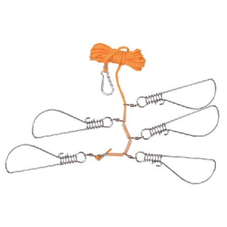 Rustfritt stål Heavy Duty fiskefangststräng med 5 låsknappar Nylon Float