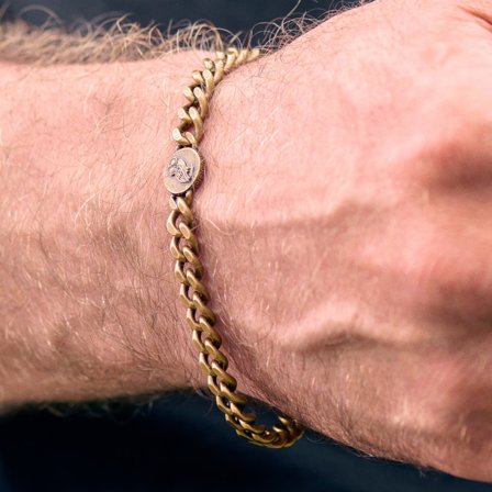 Obelius | Pulsera vintage dorada de búho de Atenea para hombres - Pulseras de acero