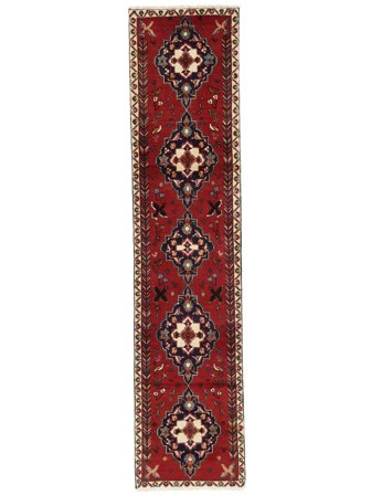 Hand Knotted Persian Hamadan Fine Rug 68X298 Dark Red/Black