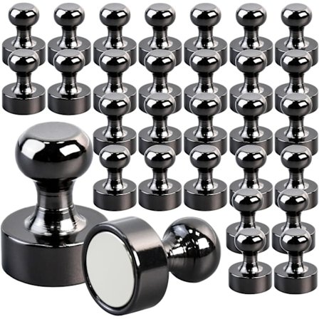 30-pak stærke magneter, små neodymmagneter til køleskab, whiteboard, magnetisk tavle, håndværk, hjemmekontor og skole, minimagneter Sort 30 STK