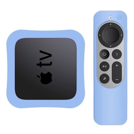 Apple TV 4K (2021) digitalbox + styrenhet silikonhölje - Blå