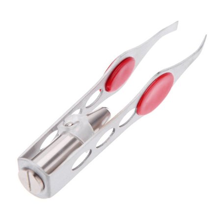 Pincett med ljus, led pincett, professionellt verktyg led ljus rostfritt stål ögonbryn pincett hårborttagning sminkverktyg, silver