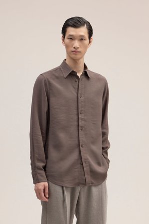 NN.07 Colby Skjorte Herre Brun LENZING ECOVERO Viscose