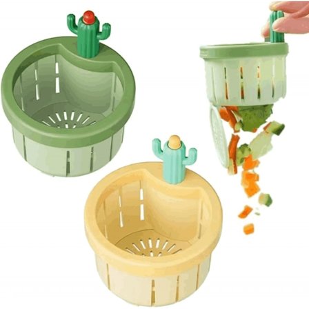 2 stk. Kaktus køkkenvask afløbsfilter, tryk automatisk dumpningskurv, Mult