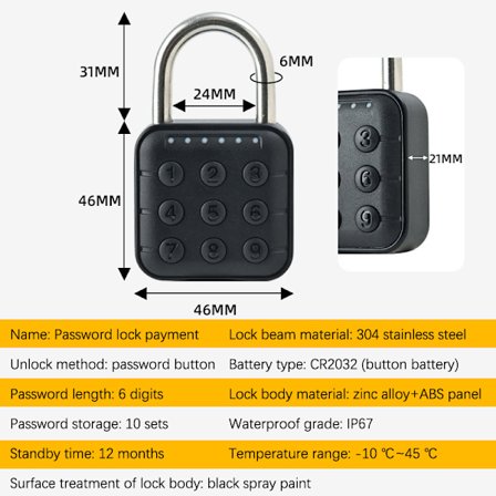 Smart biometrisk fingeraftryk Smart dørlås Nøglefri hurtig oplåsning