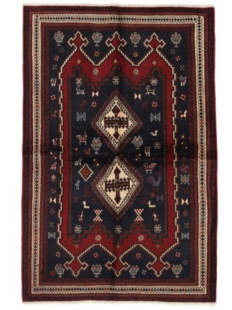 Medaljong- Lite Afshar Teppe 122X186 Ull