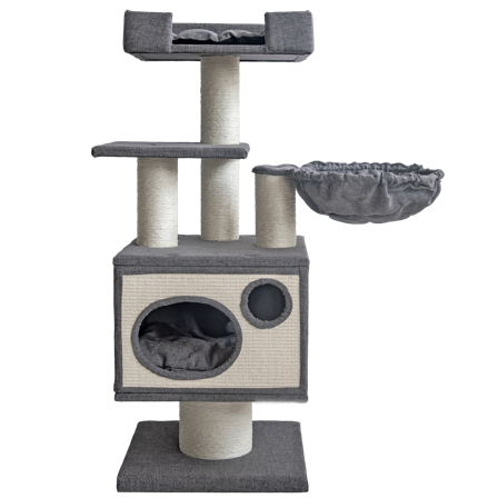 Selected by ZOO - Klorebrett Pyrenees, 48x48x123cm, Grå - Katt - Kloretre og kloremøbler - Kloremøbler og kloretønner - ZOO.no