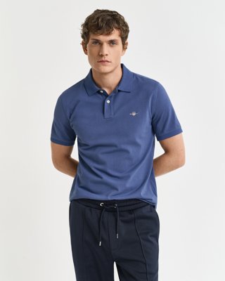 GANT - Klassisk piquéskjorte i regular fit til herre dusty navy