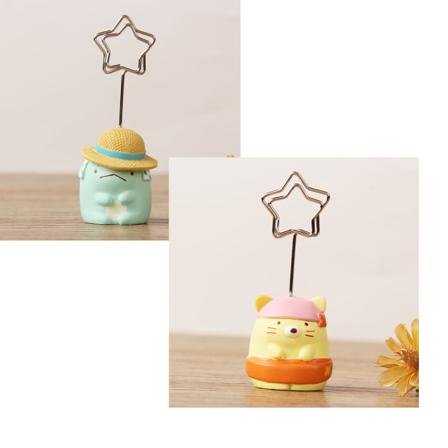 2 stk. Fotoholderklemme i træ med base, klemme til memo og beskeder