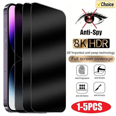 1-5 kpl Anti-Spy-lasi Iphone 15 14 13 12 11 Pro Max Mini Xs Xr 7 8 6 Plus Tietosuojansuojakalvo Iphone Se 2020 2022 For iPhone 15 Pro Anti Peeping