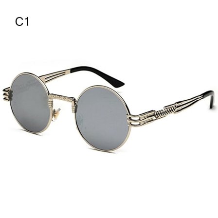 Runda Steampunk Solglasögon Metallram Solglasögon C1 C1